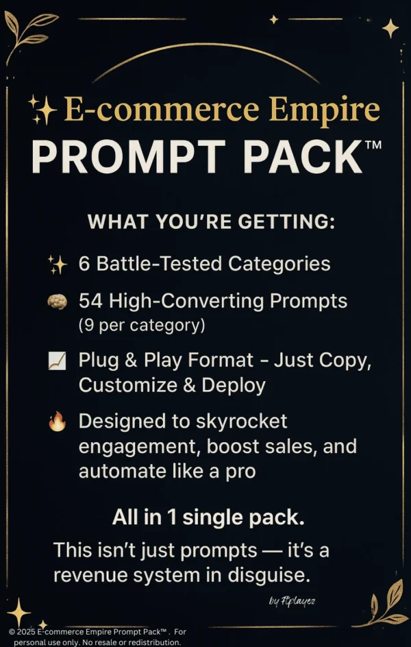 ftplayez E-commerce Empire Prompt Pack™