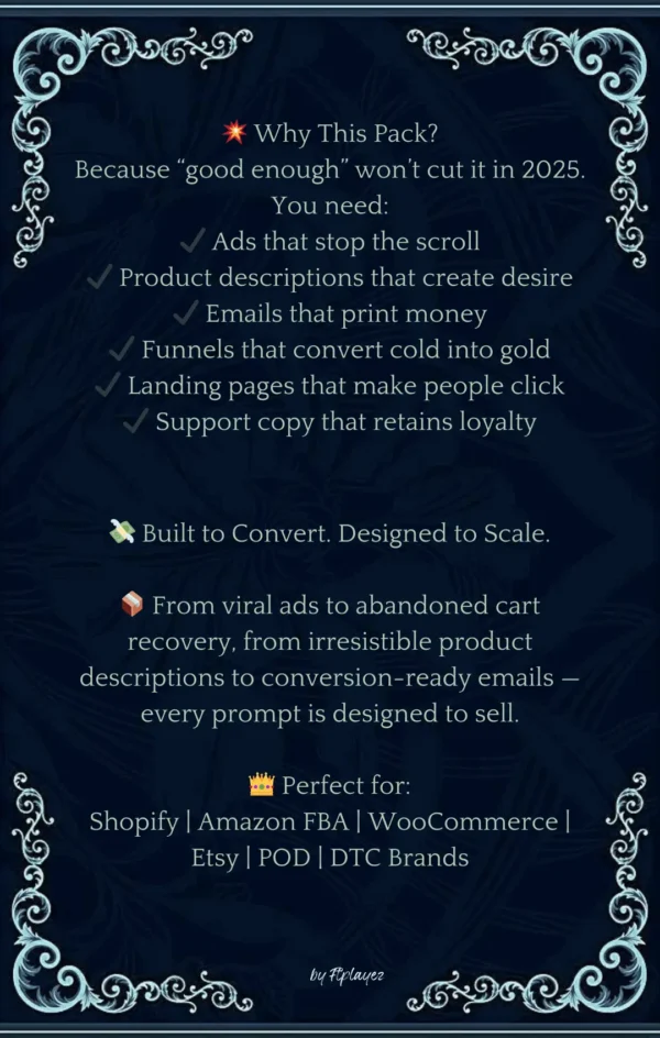 ftplayez E-commerce Empire Prompt Pack™
