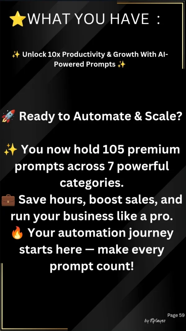 ftplayez Prompt & Profit: The Business Automation Pack